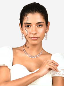 Luxury <b>Silver</b> Bridal Wedding Party Jewelry <b>Set</b> New Style Zircon <b>Necklace</b> <b>Earrings</b> Exquisite Custom Shape Classic Design Fashion - Product Image 6