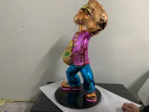 Estátua de Popeye em fibra de vidro para jogos de desenho animado, tamanho personalizado em resina, arte