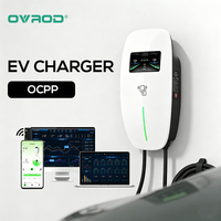 Station de recharge rapide pour voiture électrique Ovrod Ac 22 kw Ocpp 2.0.1 Evse Ac 22kw 32a Type2 Monophasé 3 phases Niveau 2 Chargeur mural pour voiture électrique
