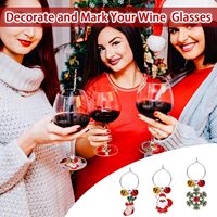 Charmes de verre à vin de Noël Objets décoratifs pour verres à tige pour dégustations de vin et décorations de vacances