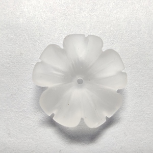 พลอยควอตซ์สีขาวขุ่นรูปดอกไม้แบบหลวม T-2F ขนาด 12 มม./14 มม. - Product Image 1