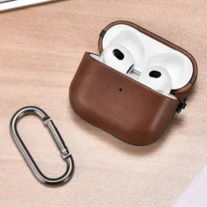 Cina accessori per auricolari Wireless personalizzati in vera pelle Vintage per custodia Airpods 3