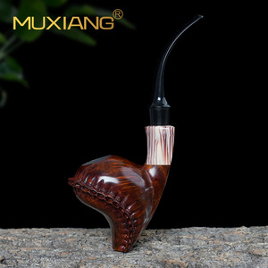 MUXIANG Handmade Briar Wood Pipe Free Type 3mm Filter Tobacco Smoking Accessory For Men - Product Image 2