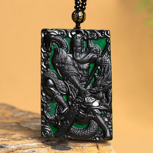 Colgante de Jadeíta Negra Natural Auténtica Duke Guan, Colgante para Hombre, Jade al por Mayor, Regalo con Certificado de Tasación C252 - Product Image 2