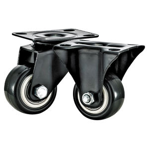 1,5 2 2,5 Zoll leichte Rollen Schwarze PU Quiet Wheels Schwenkbare obere Platte mit Bremse für Büromöbel und kleine Aufbewahrung wagen - Product Image 2