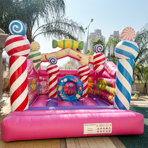 บ้านลมเด็กเล่นกลางแจ้งเกรดเชิงพาณิชย์รูปทรงปราสาทขนมหวาน - Product Image 1