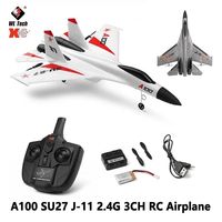 Avion RC WLtoys A100 2.4G 3CH SU27 J-11 en mousse EPP, planeur RC, pièces de drone RTF, avion de loisir extérieur facile à piloter