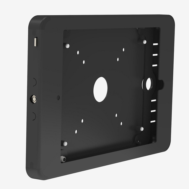 iPad Compatible Steel Tablet Holder Wall Mount Custom-Made Adjustable Lockable Security Stand with Model TES-1