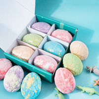 Vente en gros d'une marque privée de bombes pour le bain pétillantes, organique, vegan, coffret cadeau personnalisé pour enfants avec oeuf de dinosaure