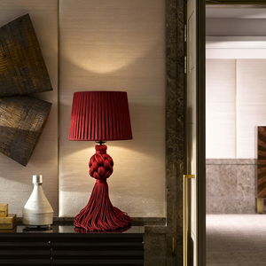 Paralume in Pizzo Intrecciato con Frange per Comodini e Testiere, per Hotel e Resort di Lusso - Product Image 3