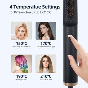 EFAプロフェッショナルポータブルワイヤレス電気ヘアストレートスタイラーブラシコーム4温度設定安全家庭用 - Product Image 3