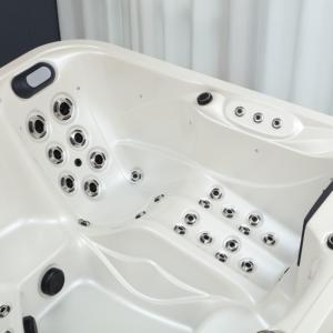 Bain à remous extérieur carré DEWO <span class=keywords><strong>5</strong></span> <span class=keywords><strong>places</strong></span>, bain à remous en acrylique Aristech avec Bluetooth et ozone pour une relaxation à domicile - Product Image 3