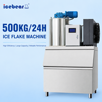 Machine à glaçons commerciale automatique de flocon de neige d'acier inoxydable du rendement élevé 500kg