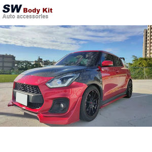 Protector de Parachoques Delantero de Fibra de Carbono para <span class=keywords><strong>Suzuki</strong></span> <span class=keywords><strong>Swift</strong></span> ZC33S 2017-2023 con Recortes para Escape, Alerón de Protección, Mejora de Modificación - Product Image 3