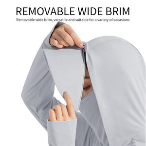 Giacca Solare Unisex Personalizzabile all'Ingrosso, Protezione UV UPF50+, in Nylon, Ultra Sottile, Traspirante, con Cappuccio - Product Image 5