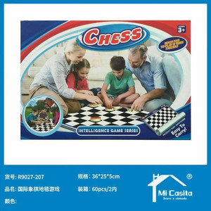 Tappetino Per gioco degli scacchi da 60 pezzi in tessuto non tessuto con carta patinata da gioco Per scatola - Product Image 1