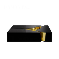 Table d'entrée de luxe italienne 0A Table basse carrée moderne avec épissure, design simple et personnalisé en acier inoxydable avec peinture en métal