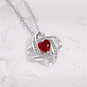 Bellissimo cuore eterno girevole amore cuore rosso <span class=keywords><strong>collana</strong></span> pendente <span class=keywords><strong>quadrifoglio</strong></span> per fidanzata - Product Image 6