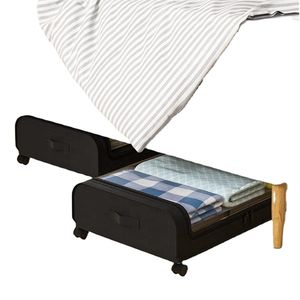 กล่องเก็บของใต้เตียงพร้อมล้อเลื่อน กล่องเก็บเสื้อผ้าพร้อมฝาปิดกันฝุ่นสำหรับเสื้อผ้า รองเท้า ผ้าห่ม - Product Image 3