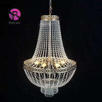 Lustre en perles de cristal pour mariage, décoration de table de fête, scène, allée, fond de scène, lustre doré avec support pour décoration de fête