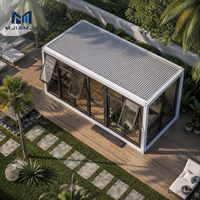 Mini-villa de luxe sur mesure OEM/ODM de 16 pieds, conteneur mobile moderne préfabriqué en acier léger, villa compacte détachable avec panneaux sandwich plats