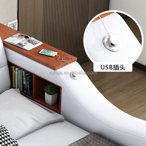Vendita calda funzionale letto matrimoniale letto di lusso coppia con purificatore d'aria letto moderno in <span class=keywords><strong>pelle</strong></span> intelligente con poltrona massaggiante scatola di immagazzinaggio - Product Image 5