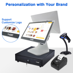 YHD-WTS606P 15.6 inch màn hình kép thiết bị đầu cuối <span class=keywords><strong>POS</strong></span> Tiền mặt đăng ký cảm ứng điện dung màn hình tất cả trong một máy <span class=keywords><strong>POS</strong></span> - Product Image 2