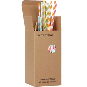 Paper <b>Straws</b> 197x6mm Disposable Straight Pipe <b>For</b> Party <b>Drinks</b> - Product Image 5