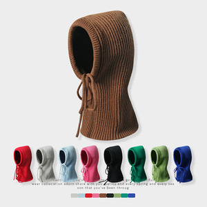 Cagoule pour femmes hiver chaud grand chapeau de tête, cou, couvre-chef Protection des oreilles bonnet tricoté en laine - Product Image 2
