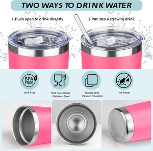 Stainless Steel 20oz Insulated Tumbler Leakproof Reusable Coffee Mug Hot Car <b>Cups</b> Water Bottle - Product Image 5