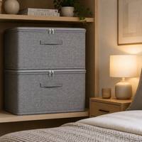 Boîte de rangement pliable en tissu avec fermeture éclair, étanche, écologique, durable, pour placard, 18 pouces, extra large, pliable
