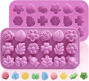La fábrica MUYULINS puede personalizar moldes de flores y hojas de 18 cavidades, antiadherentes LFGB, libres de BPA, moldes de silicona para chocolate y dulces DIY. - Product Image 1