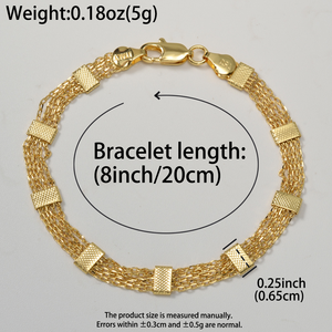 fine bangle pure <b>copper</b> crafted delicate multi strand woven mesh bulk wholesale 18k gold plated fashion chain link <b>bracelet</b> - Product Image 6