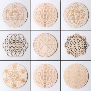 Tabla de Péndulo, Tabla de Radiestesia de Madera, Tabla de Mensajes Metafísicos para Brujería, Kit de Suministros para Altar Wiccano, Madera Nórdica - Product Image 1