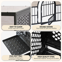 Vente en gros niche pour chien moderne intérieur maison bureau meubles de caisse pour animaux de compagnie multifonctionnel en bois conception chenil pour chien