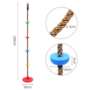 Columpio de Cuerda para Escalar de 200 cm, Equipo de Juegos al Aire Libre para Niños con Discos Coloridos y Capacidad de Carga de 100 kg - Product Image 1