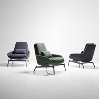 Meubles modernes de bureau et d'hôtel, grand siège souple, pieds en métal, tissu vert, meubles de salon, chaise longue de loisirs