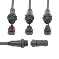 Ecrans de panneaux LED étanches IP67 Fiche mâle vers prise femelle surmoulée Connecteur circulaire en plastique M20 Câbles 4PIN Fiche de fil