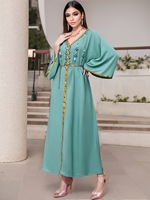 Robe Abaya décontractée et élégante pour soirées arabes et occasions quotidiennes, avec détails faits main, en polyester, collection automne