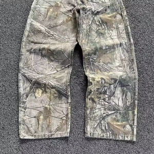 <span class=keywords><strong>Pantaloni</strong></span> Cargo <span class=keywords><strong>Mimetici</strong></span> Vintage Personalizzati in Cotone Realtree Camo a Doppio Ginocchio con Motivo Dritto Stile Hip Hop da Uomo - Product Image 2