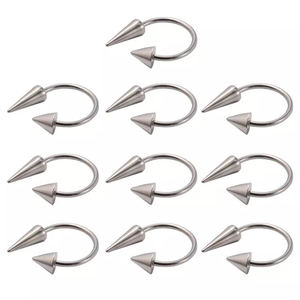 Hot Selling 16G Surgical Steel Lip <strong>Ring</strong> Asymmetrical Horseshoe Hoop <strong>Nose</strong> Ear Piercing Women Man <strong>Balls</strong> &amp; Spike Lip <strong>Ring</strong> - Product Image 2