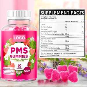 Pacchetto OEM PMS Gummies per donne con <span class=keywords><strong>Dong</strong></span> <span class=keywords><strong>Quai</strong></span> e vitamina B6 integratore per la salute senza zucchero etichetta privata vegana - Product Image 2