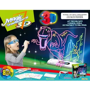Маленькая 3D светящаяся в темноте волшебная доска для рисования для детских игр и воображения