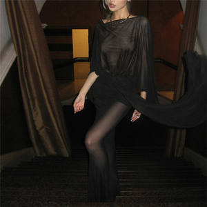 ชุดเดรสยาวทรงเข้ารูป ผ้าตาข่ายเย็บต่อกัน ดีไซน์เซ็กซี่ แฟชั่น คอทรงโอ เปิดหลัง จับจีบ เอวสูง เหมาะสำหรับงานกลางคืน งานพรอม หรืองานปาร์ตี้ ให้ลุคหรูหรา - Product Image 2