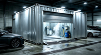Casa Contenedor para Taller de Lavado de Autos Comercial, Casa Prefabricada, Estructura Modular de Contenedor, Taller Móvil Desmontable Personalizado