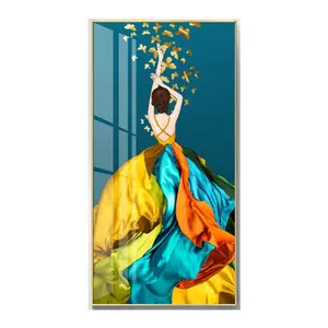 Porcelain Wall Painting HD Printfemale Portrait Pictures Modern Mural Home Decoration Wallpaper Self-adhesive Crystal Rectangle