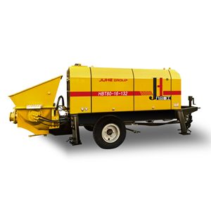 Pompe à béton électrique montée sur remorque de marque JIUHE, fabricant chinois, électromoteur HBT80, pompe à béton sur remorque - Product Image 1
