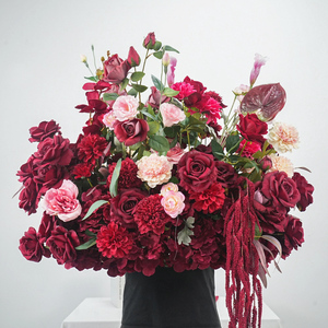 DKB Factory Wholesale Ground Flower <b>Runner</b> <b>Red</b> Flower Roses Aisle Flower Row For Hotel Wedding Corridor Decor - Product Image 2