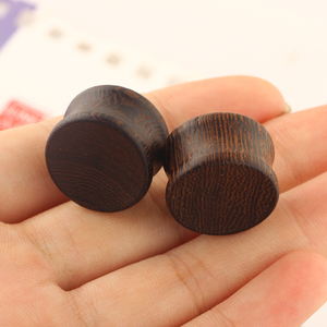 Di legno tunnel Del Corpo Dei Monili di Legno Orecchio Calibro Barella Doppio Svasato Orecchino Expander Plug Piercing Trafori Della Carne 6-22mm - Product Image 4