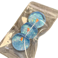 Jelly Ocean Planet Goldfish Stress Relief Ball TPR Squishy Toy Keychain Bag Charm Soft Bouncy Decompression Toy Unisex for Kids